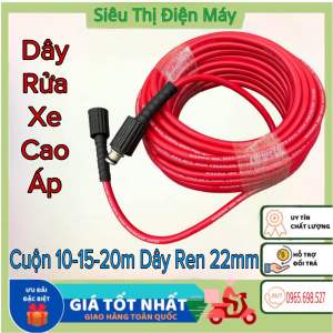Dây Rửa Xe Cao Áp Mềm - Dẻo Độ Đàn Hồi Cao Chịu Áp Lực Tới 4800kgf/cm2. Dây Rửa Xe Áp Lực