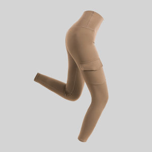 High-Waist Yoga Pants Womens Outdoor Sports Fitness Trousers Multi-Functional Pocket Breathable Slimming Nine-Piece Pants