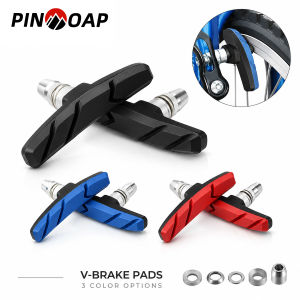 PINMOAP 2PCS Bicycle Brake Pads Durable Rubber Bike Brake Blocks Wear Resistant For Mtb Road Mountain Bike Cycling Repair Parts
