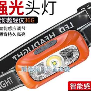 Intelligent Induction Mini Headlamp USB Rechargeable LED Infrared Strong Light Portable Head Mounted Outdoor Fishing Lamp