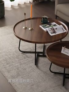 2 Pieces Nordic Style Coffee Table / Center Table: A Modern Double Layer Living Room Table