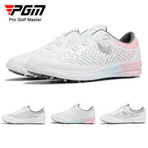 PGM Golf Shoes Gradient Color Ladies Sneakers Patent Anti-side Slip Sole Microfiber Leather Breathable Mesh Knob Shoelace Design Women Shoe XZ290