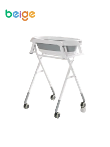 Baby Bath Tub for Newborn Baby Foldable Bathtub with Stand and Detachable Wheels Ergonomic Anti Slip 2 in 1 Sit Lie Modes for Newborn Toddler Free Drain Hose