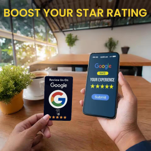 Google Review cards with NFC Tag-13.56MHz PVC Material 504 Byte Memory For Businesses & Offices-Display Reviews Promote Gift