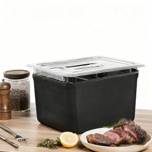 Low Temperature Slow Stew Cooker Recirculator Immersion Thermostatic Container 11L/12 Quart with Black Insulated Cover Home