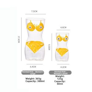 Creative Hand-Painted Female Figure Glass Beer Mug