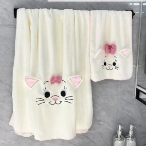 Cute Cartoon Towel Bath Towel Suit Embroider Face Cloth Child Absorbent Beach Towel Bath Towel Shawl Gift
