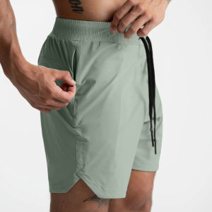 2024 New Mens Shorts Single-Layer Woven Quick Dry Solid Color Running Fitness Sports Casual American Fifth Pants Comfortable