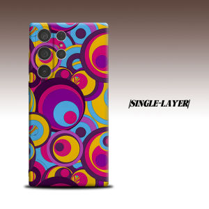 BILIBILI | Retro Color Circle Abstract For Samsung Galaxy S26 S25 S24 A56 A36 Dual Layer Luxury Fashion Full Lens Protective Case