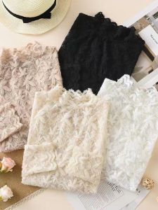 เสื้อชั้นในลูกไม้แขนยาวผู้หญิงฤดูใบไม้ผลิและฤดูใบไม้ร่วง เสื้อชั้นในลูกไม้เนื้อนุ่มสวมใส่สบาย เสื้อชั้นในคอวีแขนยาว