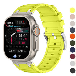 สายซิลิโคนสำหรับ Apple Watch Band Ultra3 2 49 มม. 46 มม. 44 มม. 40 มม. 45 มม. 41 มม. 38 มม. 44 มม. สำหรับ iwatch series11 10 9 8 7 6 5 4 3 2 1se