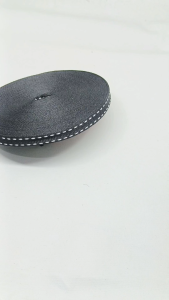 Tali Webbing Lanyard Halus Bintik Lebar 1 cm Warna Hitam Bintik / Garis Putus Putih Per Rol isi 19 Meter