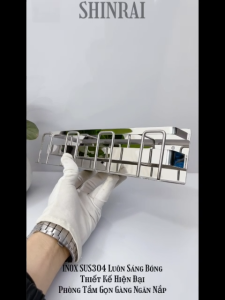( Khoan Tường - Dán Tường ) Kệ Đựng Bàn Chải Giá Đựng Tuýp Kem Đánh Răng INOX SUS304 Nhà Tắm 2 Lỗ Bóng SHINRAI