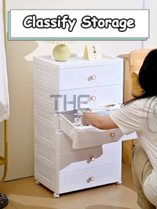 THE L50cm (5-8 Layers) Elegant Drawer Storage Cabinet With Rollers Multi-Layer Storage Organizer