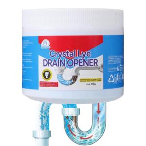 Crystal Lye Drain Opener Lye Sodium Hydroxide Powerful Unclogs Bathroom Bathtubs and Kitchen Sinks Drains Shower Pipes