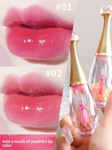 MONLEYTA | Crystal Clear Temperature Changing Lip Glaze Moisturizing Hydrating Mirror Shine Water Light Lip Color Honey Long Lasting Lipstick