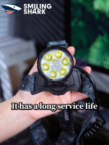 【10000LM】Smiling shark Headlight Super Bright 7*LED Head lamp Type-c Rechargeable 7Mode Work Head Lamp Live Quantity Display Waterproof Outdoor Camping Lighting  TD0207