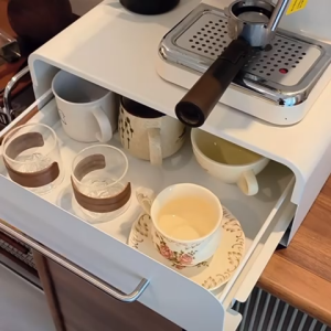 ~SG Stock~ Microwave Oven Holder Oven Stand Oven Rack Rice Cooker Stand Rack Air Fryer Holder Coffee Machine Holder Coffee Machine Stands Metal Drawer Coffee Capsule Storage Drawer Instant Powder Drink Storage Countertop Organizer Rack Kitchen Rack