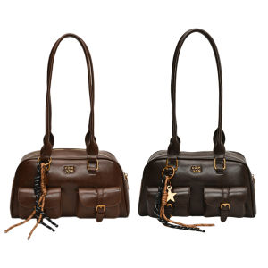 [Winnereco Flagship Mall]กระเป๋าหนังสะพายไหล่ผู้หญิงสไตล์วินเทจ สีพื้นเรียบ เหมาะสำหรับใช้ในชีวิตประจำวันและเดินทาง