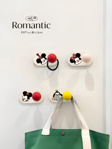 Creative Mickey Bathroom Hook No Drilling Strong Load Bearing Wall Traceless Adhesive Hook Door Back Bag Storage Genius