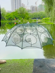 Folded Portable 4/6/8/10/12/16/20 Holes Automatic Folding Umbrella Trap Type Fishing Net Nylon Crab Shrimp Net