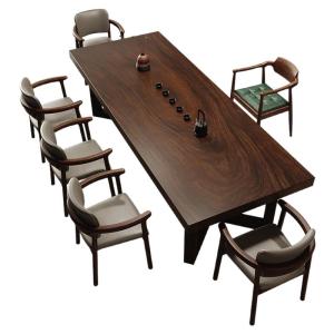 South American Black Walnut Solid Board Tea Table And Chairs for Living Room Large Meeting Room Office Reception Desk