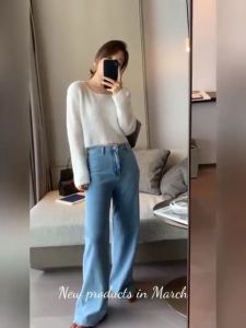 เสื้อกันหนาวผู้หญิง สีทึบเสื้อกันหนาวแขนยาวผ้าถักอบอุ่นสบายเสื้อกันหนาวไหมพรมแขนยาว