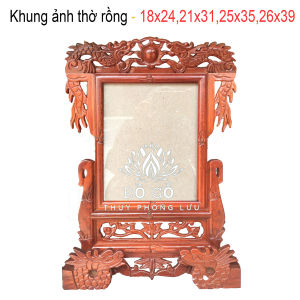 Khung ảnh rồng song long khung hình bàn thờ gỗ hương