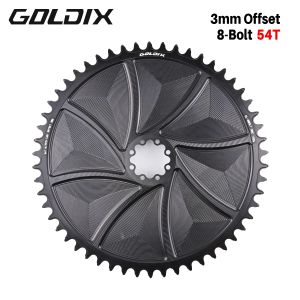 GOLDIX 8-Bolt Bicycle Chainring Wide and Narrow Teeth AERO Chainring CNC Hollow Cutting Machining for SRAM 8Bolt Crankset