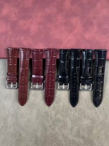 New Fashion Litchi Pattern Calfskin Leather Watch Band Replacement Belt Pin Buckle Black Brown Straps 12/14/16/18/19/20/21/22mm