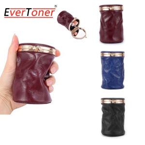 EverToner Cosmetic Bag Small Portable Retro Cute Leather Mini Perfume Storage Carry-on Makeup Lipstick Bag With Mirror