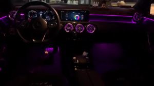 Kalada | For Mercedes Benz W177 C118 Air Vent Ambient Lights 64 Color LED Interior Atmosphere Lamp App Control Air Vent Outlet Glow Light