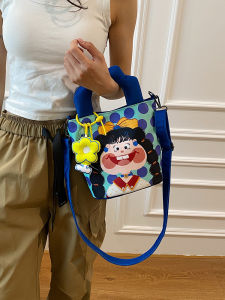 น่ารัก การ์ตูน Illustration Bucket Bag Quirky เด็กผู้หญิง กระเป๋าสะพายข้างผ้าแคนวาส ลำลอง หลากหลาย กระเป๋าถังน้ํามือถือ
