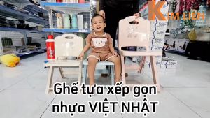 Ghế tựa xếp gọn nhựa VIỆT NHẬT - Cho bé ngồi học ăn ghế mẫu giáo - 1959+60