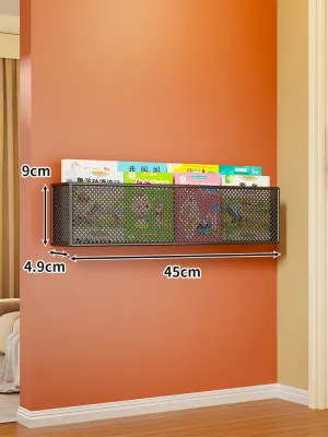 WUBUWEI | Wall Mounted Iron Art Bookshelf No Drilling