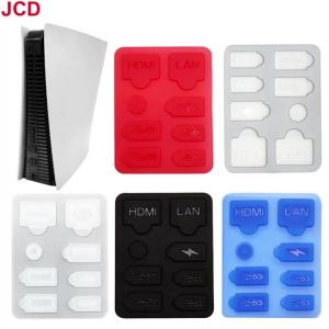 JCD 1set Dust Plug Prevent Protective Cover Silicone Case Anti-Dust USB Ports Dustproof Kit For PS5 Slim Console