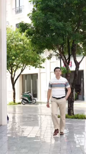 Áo polo nam trung niên có túi Big size 98Kg thời trang áo tặng bố có cổ bẻ sọc ngang nhiều màu sắc chất liệu cotton mát