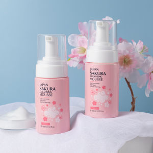 Dầu contorl làm sạch Mousse 100ml-Laikou Nhật Bản Sakura làm sạch da mặt Mousse bọt mềm dưỡng ẩm làm sạch sâu dễ dàng loại bỏ dầu và bụi bẩn tăng cường tông da 1PC