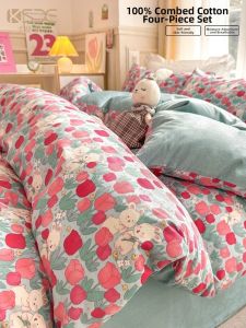 Kiss Dear | Cotton Fresh Nordic Cartoon Style Bed Set 3/4 Piece