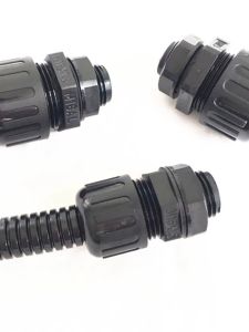 Plastic Wave Tube Waterproof Connector Nylon Hose PA Pipe Thread Head External Tooth Box Head Metric M German Standard PG