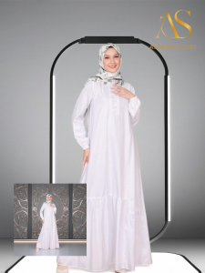 BAJU GAMIS HAJI UMROH WANITA SEPTY SHABIRA 13 PUTIH