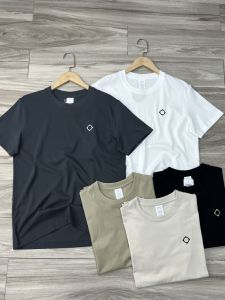 Export Exported to Europe and America Single Outdoor Mountain Inner Bottoming Shirt Chest Embroider Pure Cotton Solid Color round Neck Short Sleeves T-shirt