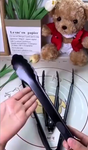 Penjepit Makanan / Capitan Makanan Stainless Silikon / Capitan Jepitan Hitam