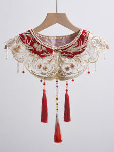 Festive Red Cloud Shoulder Hanfu Collar Womens Decorative Fake Shirt Collar Kangji Shoulder Match New Chinese Style Ma Face Skirt