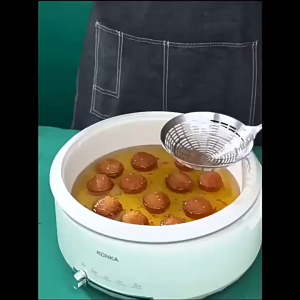 304 Stainless Steel Thickened Strainer Spoon – Extended Wooden Handle