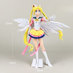 Bandai | 23cm Anime Sailor Moon Figure Tsukino Usagi Figurine Statue Model PVC Collection Desktop Action Figure Toy Kid Gifts