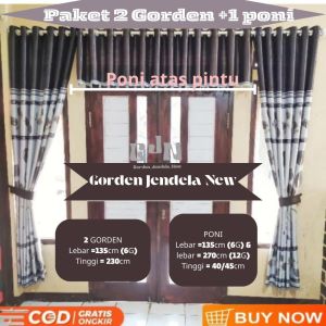 1 Paket Gorden Leon Tulif (2 Gorden + 1 Poni Atas Pintu) Gorden Napoleon Blackout Infort Gorden 1 Sett Dengan Poni Atas Pintu Gorden Mewah Gorden Aestetic Gorden Murah