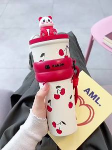 ＜1220＞  Cốc Giữ Nhiệt Búp Bê Dễ Thương Cốc Cà Phê Giá Trị Cao Cốc Ống Hút Dung Tích Lớn Cho Bé Gái CốC Giữ Lạnh Hoạt Hình Cầm Tay