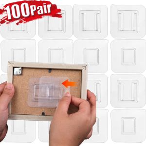 5-100pairs Self Adhesive Double Side Hooks Transparent Invisible Traceless Hook Wall Storage Holder for Kitchen Home Rack