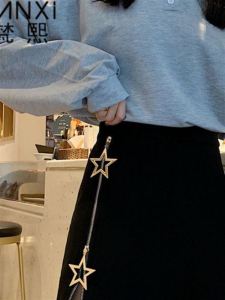 High Waist A-Line Mini Skirt Womens Zipper Decorated Slimming Skirt Korean Style Short Skirt for Pear Shaped Body